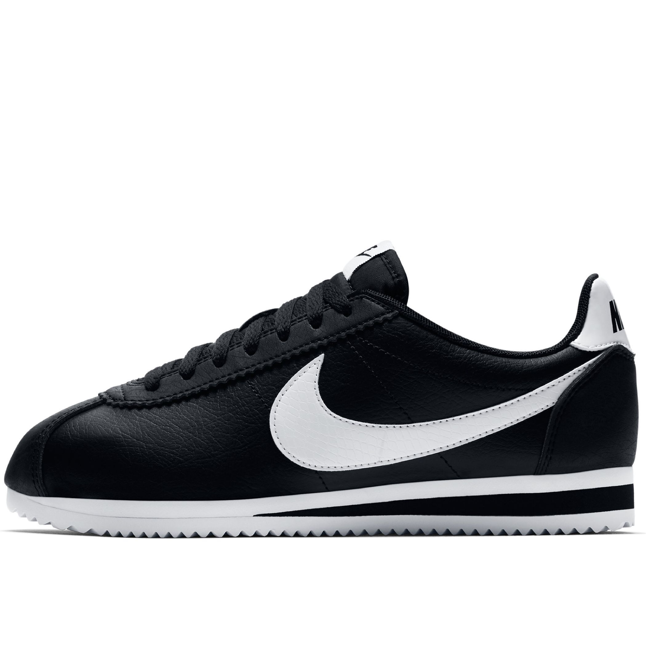 nike classic cortez white and black