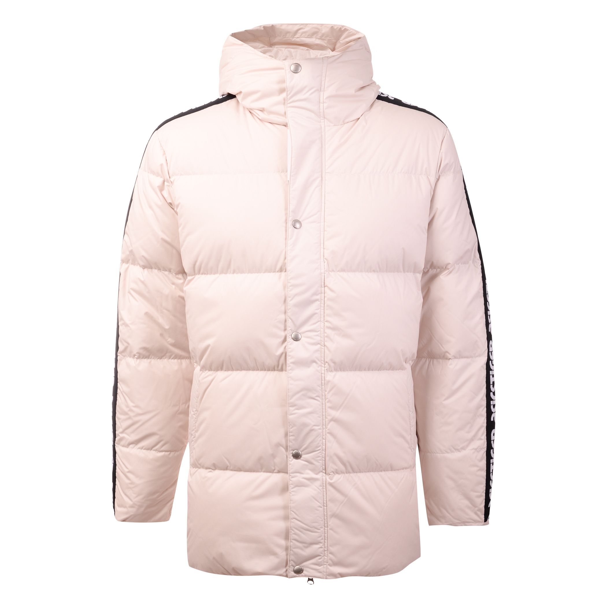 asics tiger logo tape long down jacket