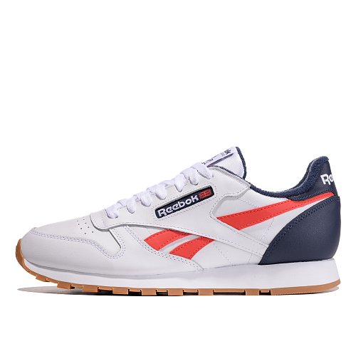 Мужские кроссовки Reebok Classic Leather MU - фото 1 Мужские кроссовки Reebok Classic Leather MU White/Collegiate Navy/Radiant Red - фото 1